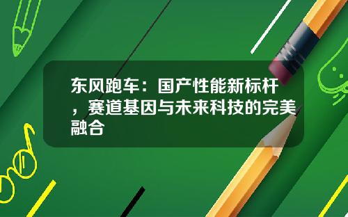 东风跑车：国产性能新标杆，赛道基因与未来科技的完美融合