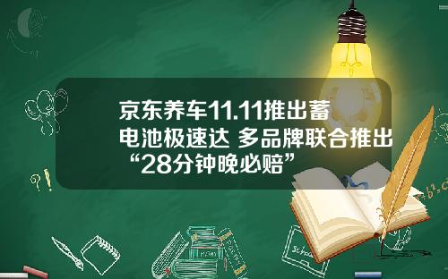京东养车11.11推出蓄电池极速达 多品牌联合推出“28分钟晚必赔”