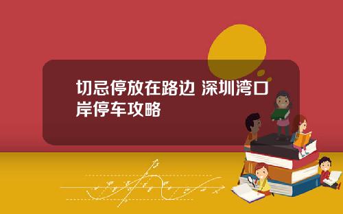 切忌停放在路边 深圳湾口岸停车攻略