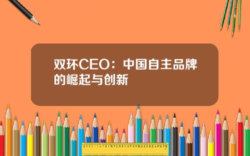 双环CEO：中国自主品牌的崛起与创新