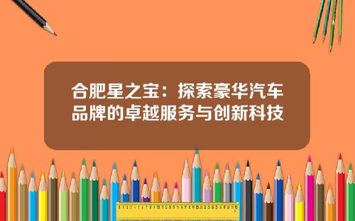 合肥星之宝：探索豪华汽车品牌的卓越服务与创新科技