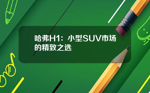 哈弗H1：小型SUV市场的精致之选
