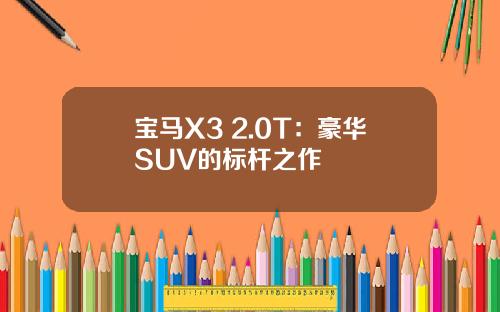 宝马X3 2.0T：豪华SUV的标杆之作