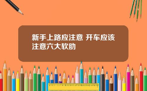 新手上路应注意 开车应该注意六大软肋