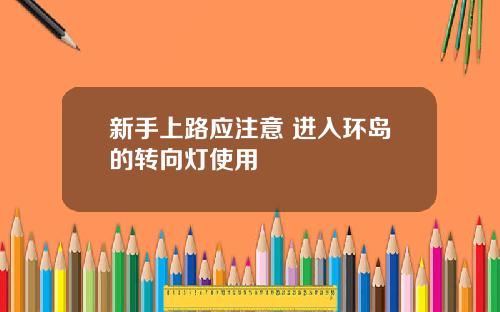 新手上路应注意 进入环岛的转向灯使用