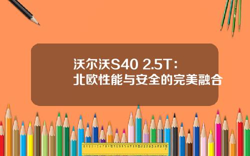 沃尔沃S40 2.5T：北欧性能与安全的完美融合