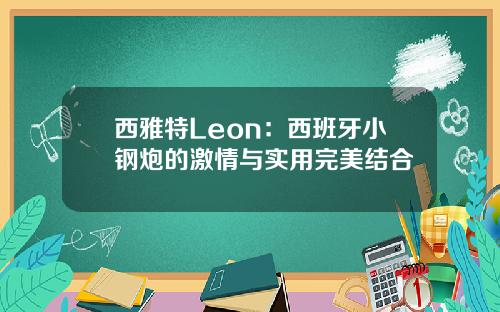 西雅特Leon：西班牙小钢炮的激情与实用完美结合