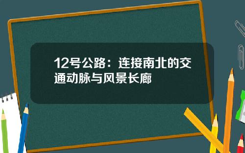 12号公路：连接南北的交通动脉与风景长廊