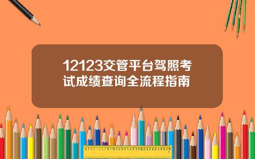 12123交管平台驾照考试成绩查询全流程指南