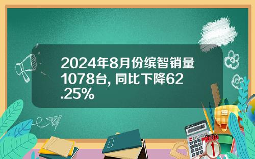 2024年8月份缤智销量1078台, 同比下降62.25%