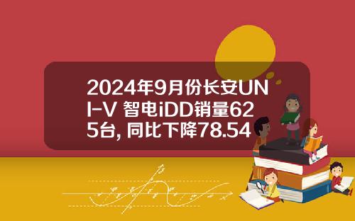 2024年9月份长安UNI-V 智电iDD销量625台, 同比下降78.54%