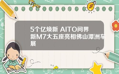 5个亿焕新 AITO问界新M7大五座亮相佛山潭洲车展